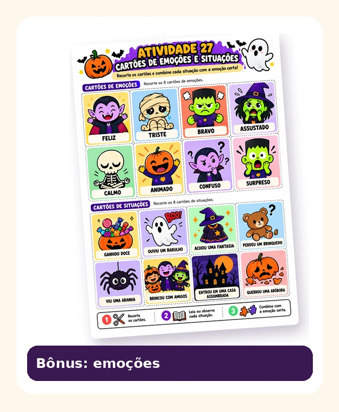 Exemplo real de atividade temática de emoções